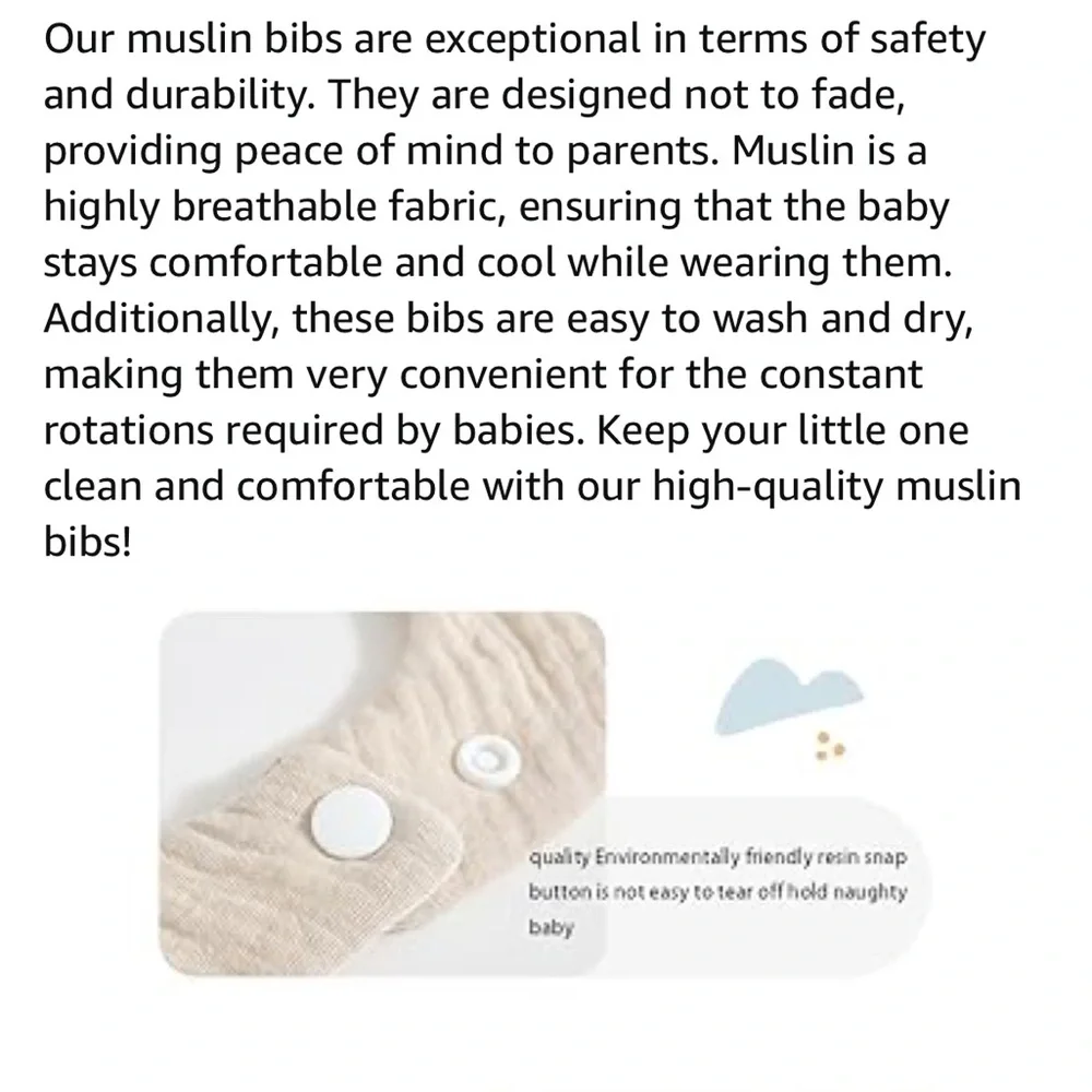 six Muslin bibs